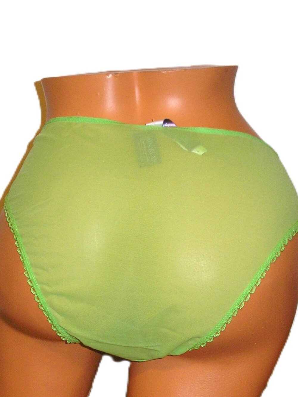 Adore Me Lace & Mesh Strap Front Green Bikini Panties Lingerie  Size Large - Picture 3 of 4